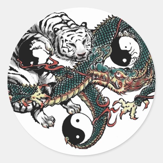 Yin Yang Design Ronde Sticker (Voorkant)