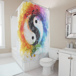 Yin Yang digitale kunst Douchegordijn