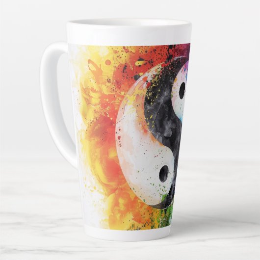 Yin Yang digitale kunst Latte Mok (Linkerhoek)