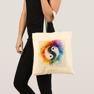 Yin Yang digitale kunst Tote Bag