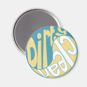 Yin Yang Dirty Clean Dishwasher Magnet Yellow/Aqua (Voorkant / Achterkant)