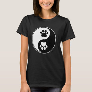 Yin Yang Dog Paw Pets Buddhist Zhen Spiritueel T-shirt