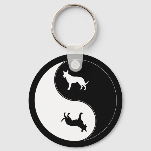 Yin Yang Dog Sleutelhanger (Voorkant)