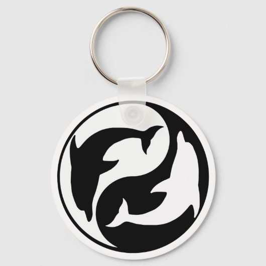 Yin Yang Dolphin Sleutelhanger (Voorkant)