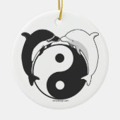 Yin Yang Dolphins Black/White Keramisch Ornament (Voorkant)
