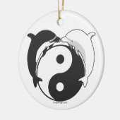 Yin Yang Dolphins Black/White Keramisch Ornament (Links)