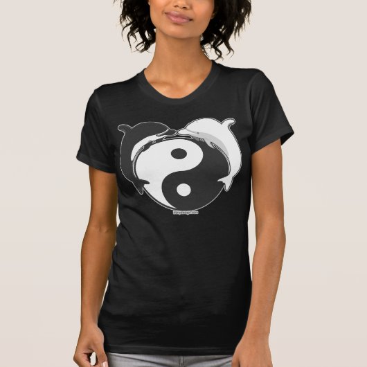 Yin Yang Dolphins Black/White T-shirt (Voorkant)