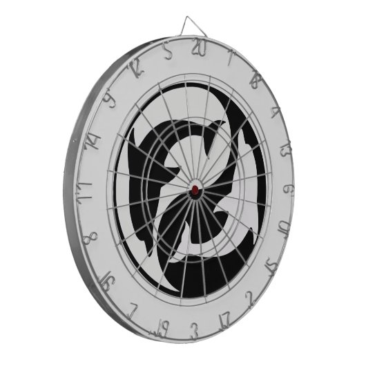Yin Yang Dolphins Dart Board Dartbord (Voorkant Links)