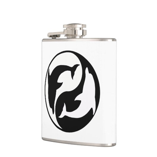 Yin Yang Dolphins Flask Heupfles (Links)