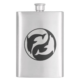 Yin Yang Dolphins Flask Heupfles