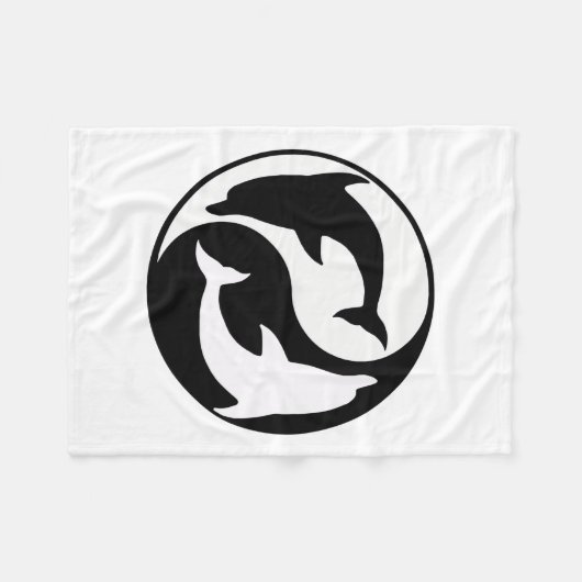 Yin Yang Dolphins Fleece Blanket (Voorkant (Horizontaal))