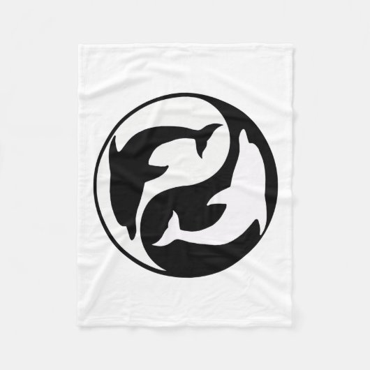 Yin Yang Dolphins Fleece Blanket (Voorkant)