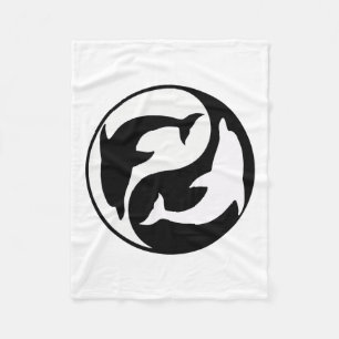 Yin Yang Dolphins Fleece Blanket Deken