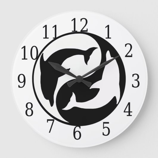 Yin Yang Dolphins  Grote Klok (Voorkant)