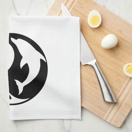 Yin Yang Dolphins Kitchen Towel Theedoek (Quarter Fold)