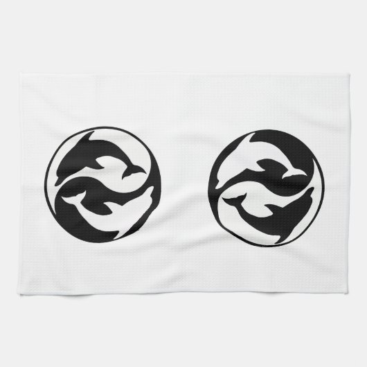 Yin Yang Dolphins Kitchen Towel Theedoek (Horizontaal)