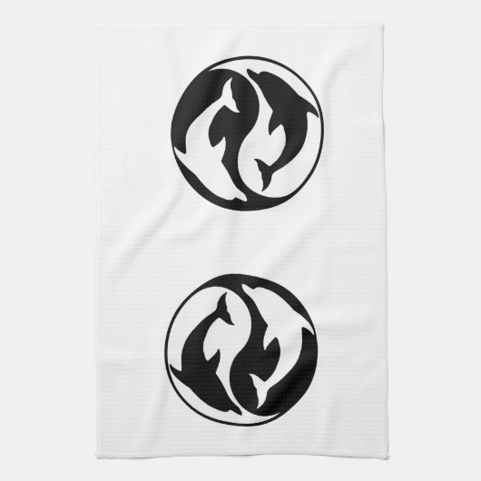 Yin Yang Dolphins Kitchen Towel Theedoek (Verticaal)