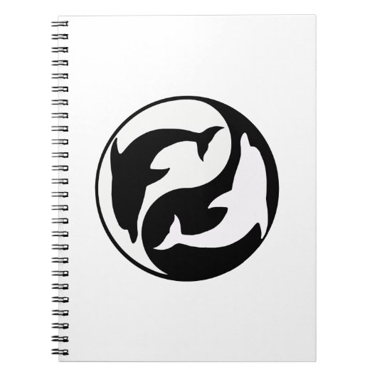 Yin Yang Dolphins Spiral Notitieboek (Voorkant)