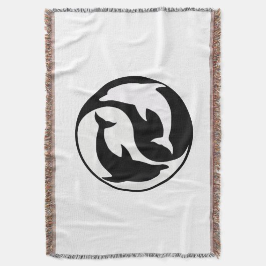 Yin Yang Dolphins Throw Blanket Deken (Voorkant Verticaal)