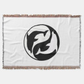 Yin Yang Dolphins Throw Blanket Deken (Voorkant)