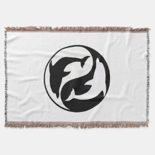 Yin Yang Dolphins Throw Blanket Deken