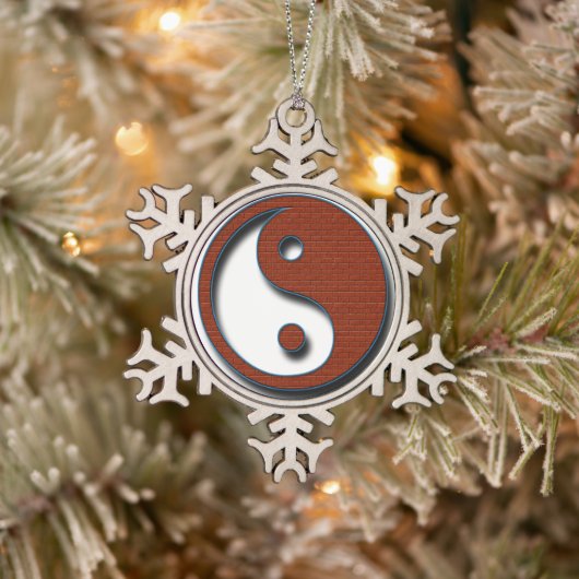 Yin Yang door Shirley Taylor Tin Sneeuwvlok Ornament (Boom)