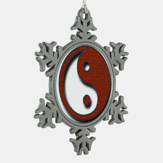 Yin Yang door Shirley Taylor Tin Sneeuwvlok Ornament (Links)