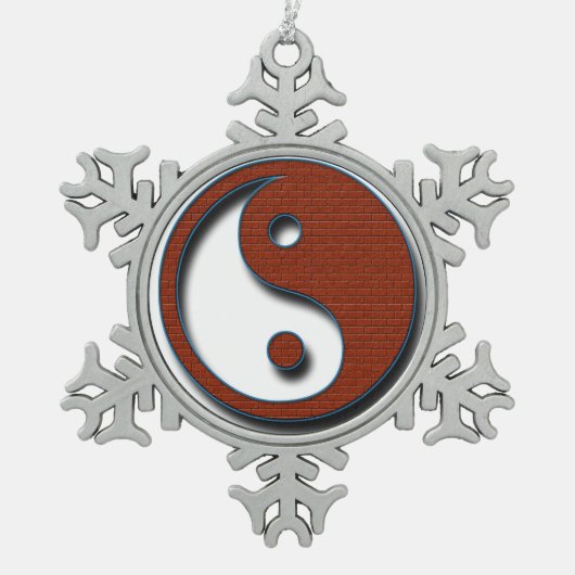 Yin Yang door Shirley Taylor Tin Sneeuwvlok Ornament (Voorkant)