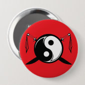 Yin Yang Double Broadsword Ronde Button 4,0 Cm (Voorkant /achterkant)
