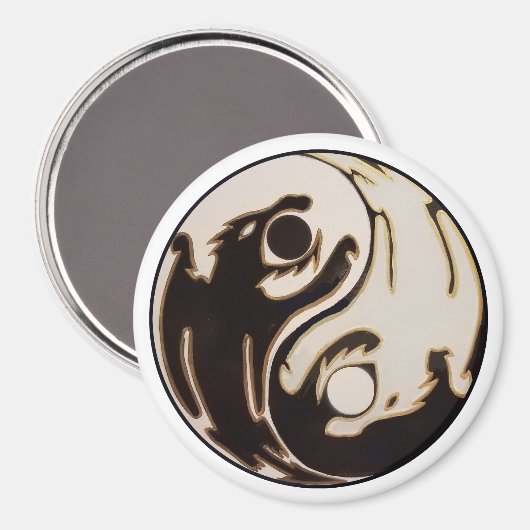 Yin yang Double Dragon Magneet (Voorkant / Achterkant)