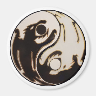 Yin yang Double Dragon Magneet
