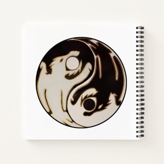 Yin yang Double Dragon Spiral Notitieboek (Achterkant)