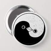 Yin Yang doves harmony badge Ronde Button 4,0 Cm (Voorkant /achterkant)