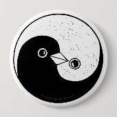 Yin Yang doves harmony badge Ronde Button 4,0 Cm (Voorkant)