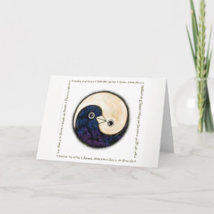 Yin Yang doves peace meertalig Wenskaart Kaart