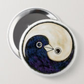 Yin Yang doves reuzenharmony badge Ronde Button 4,0 Cm (Voorkant /achterkant)
