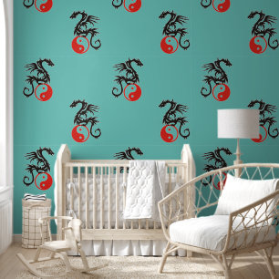 Yin & Yang - Draak 1 Behang