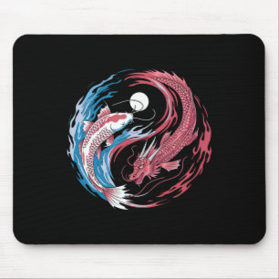 Yin Yang Draak En Koi Fusie Funny Zen Yoga Voor  Muismat