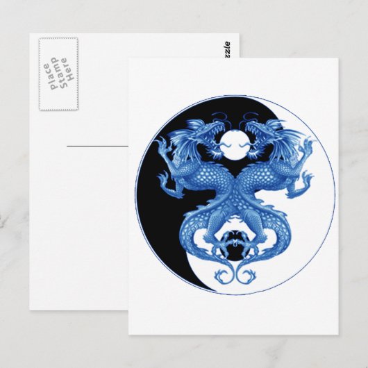 Yin Yang Dragon 2 Briefkaart (Voorkant / Achterkant)