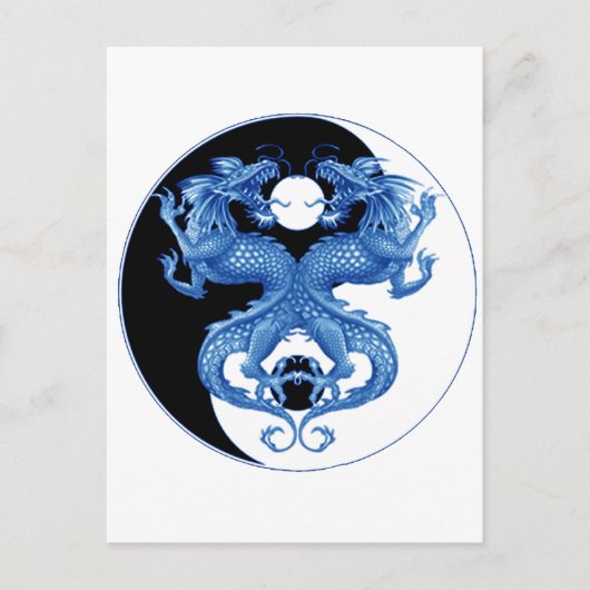 Yin Yang Dragon 2 Briefkaart (Voorkant)