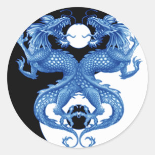 Yin Yang Dragon 2 Ronde Sticker