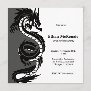 Yin Yang Dragon Birthday thema Kaart