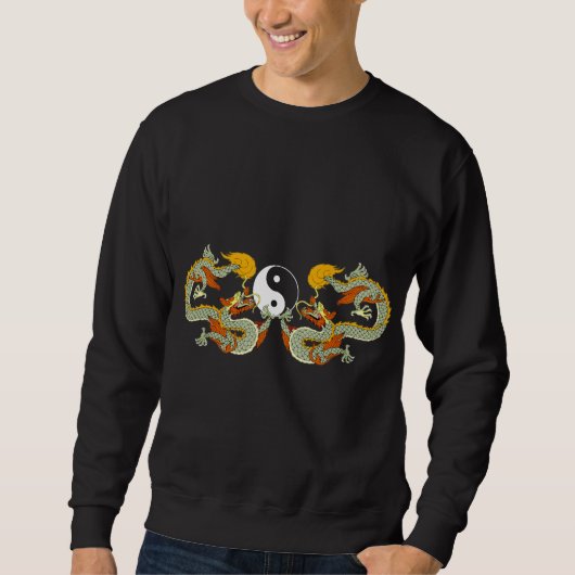 Yin Yang Dragon Black T-Shirt (Voorkant)