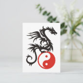 Yin & Yang Dragon Briefkaart (Staand voorkant)