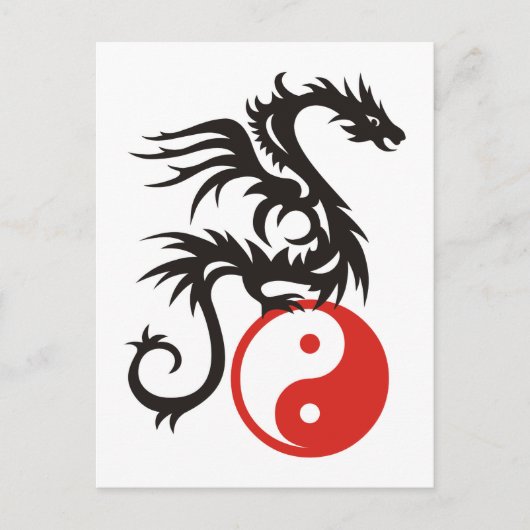 Yin & Yang Dragon Briefkaart (Voorkant)
