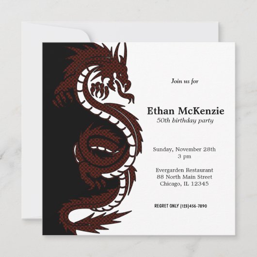 Yin Yang Dragon Kaart (Voorkant)