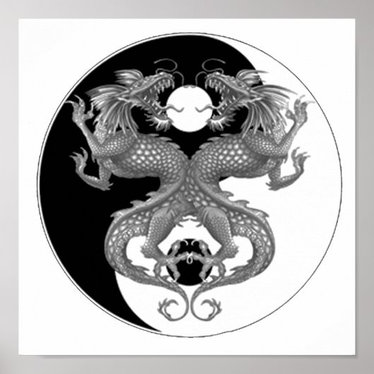 Yin Yang Dragon Poster (Voorkant)