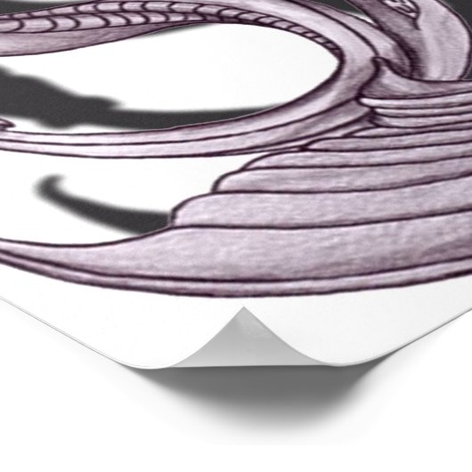 Yin Yang Dragon potlood Poster (Hoek)