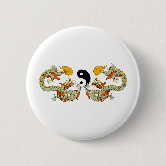 Yin Yang Dragon Ronde Button 5,7 Cm (Voorkant)