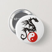 Yin & Yang Dragon Ronde Button 5,7 Cm (Voorkant /achterkant)